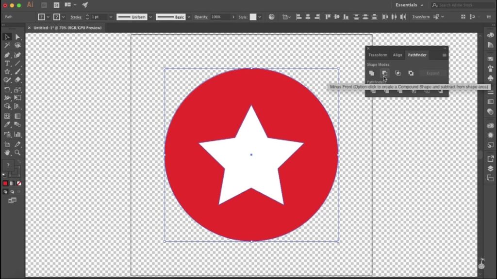 Process of cut out a shape in illustrator